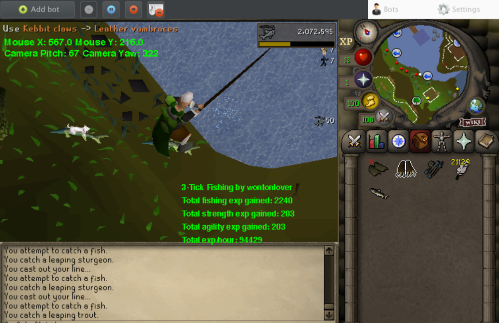 3Tick Barbarian Fishing Fishing & Cooking OSBot